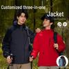 Unisex Windproof Waterproof 3-in-1 Logo Windbreaker Jacket with Detachable Coat for Couples