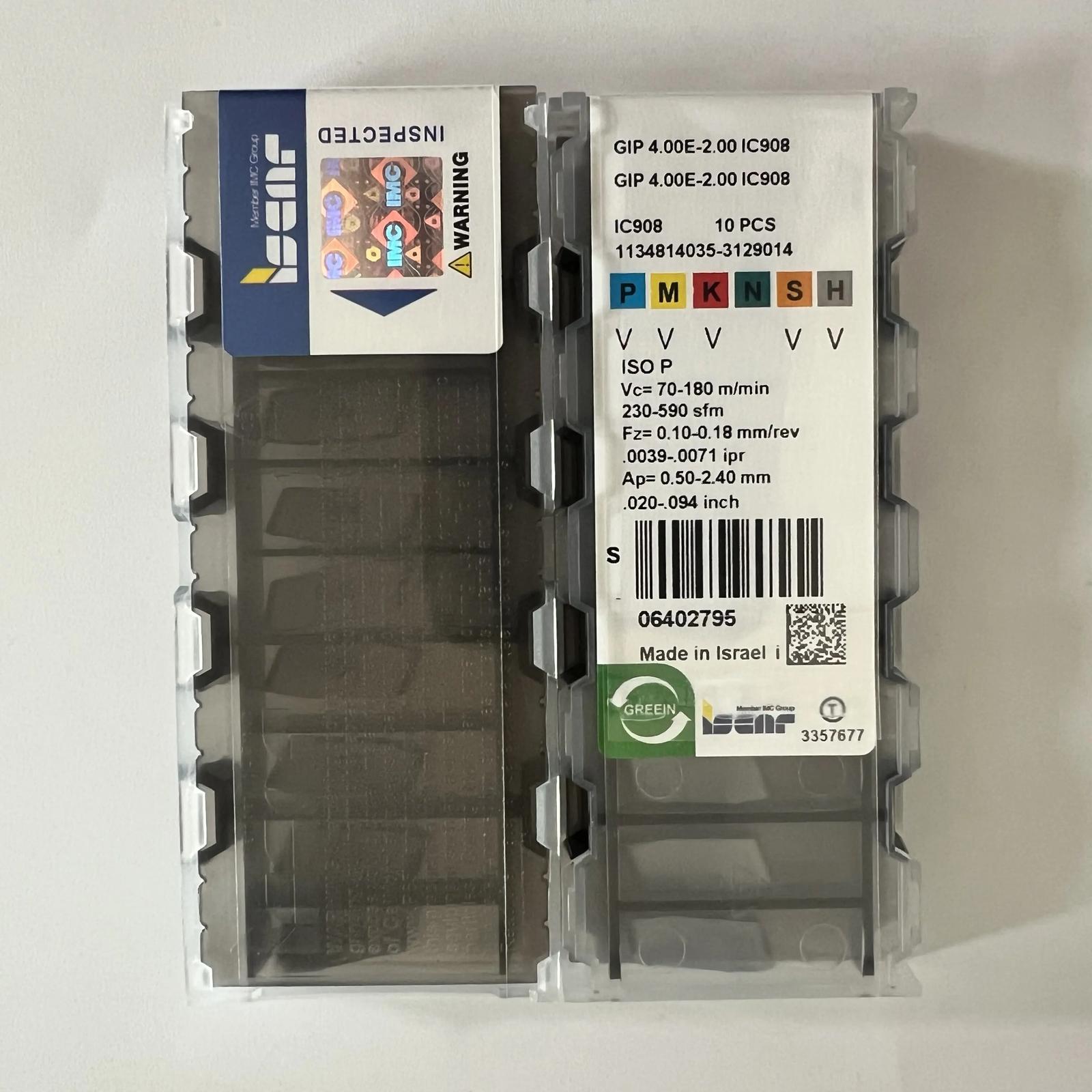 

ISCAR / GIP4.00E-2.00 IC908 Industrial indexable carbide inserts 10 Pcs
