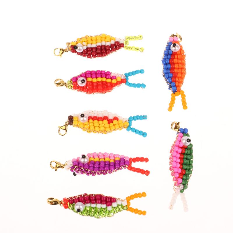 1 Stück Bunte Perlen Kleiner Fisch Anhänger Schlüsselanhänger Handyhülle Taschenanhänger Rucksackzubehör Taschenanhänger