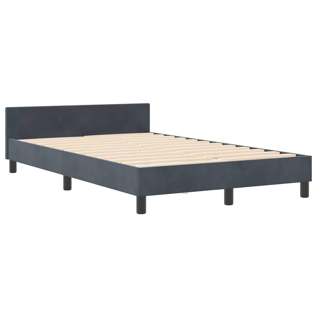 Boxspring Bed with Headboard Dark Grey 120 x 190 cm Velvet