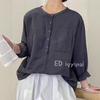 Retro Double-Layer Cotton Gauze Top: Versatile Half-Button Casual Pullover for Spring/Summer