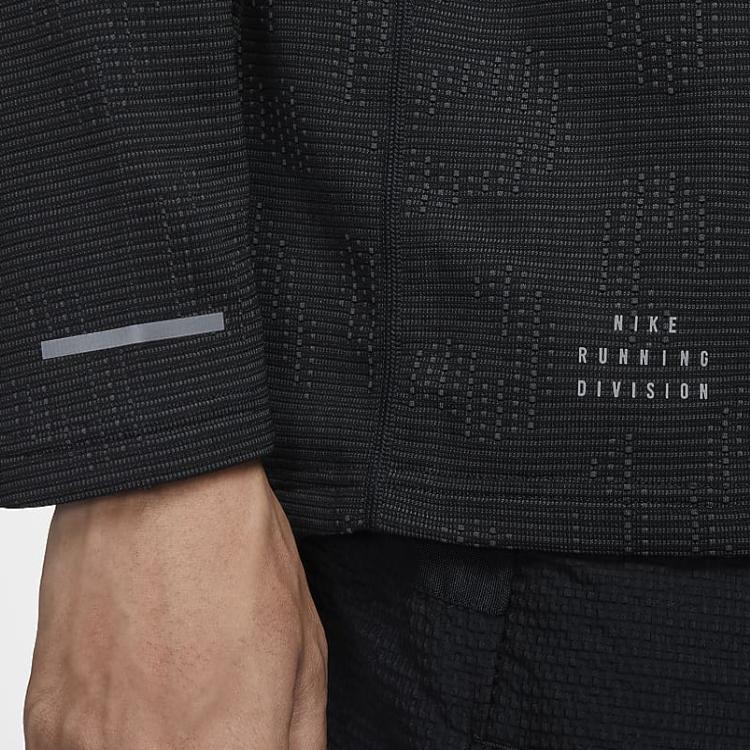 Nike Pinnacle Running Division Fashion Comfortable Versatile Solid Color Half Zip Pullover Sweatshirt Men Sweatshirt Black FZ1122010