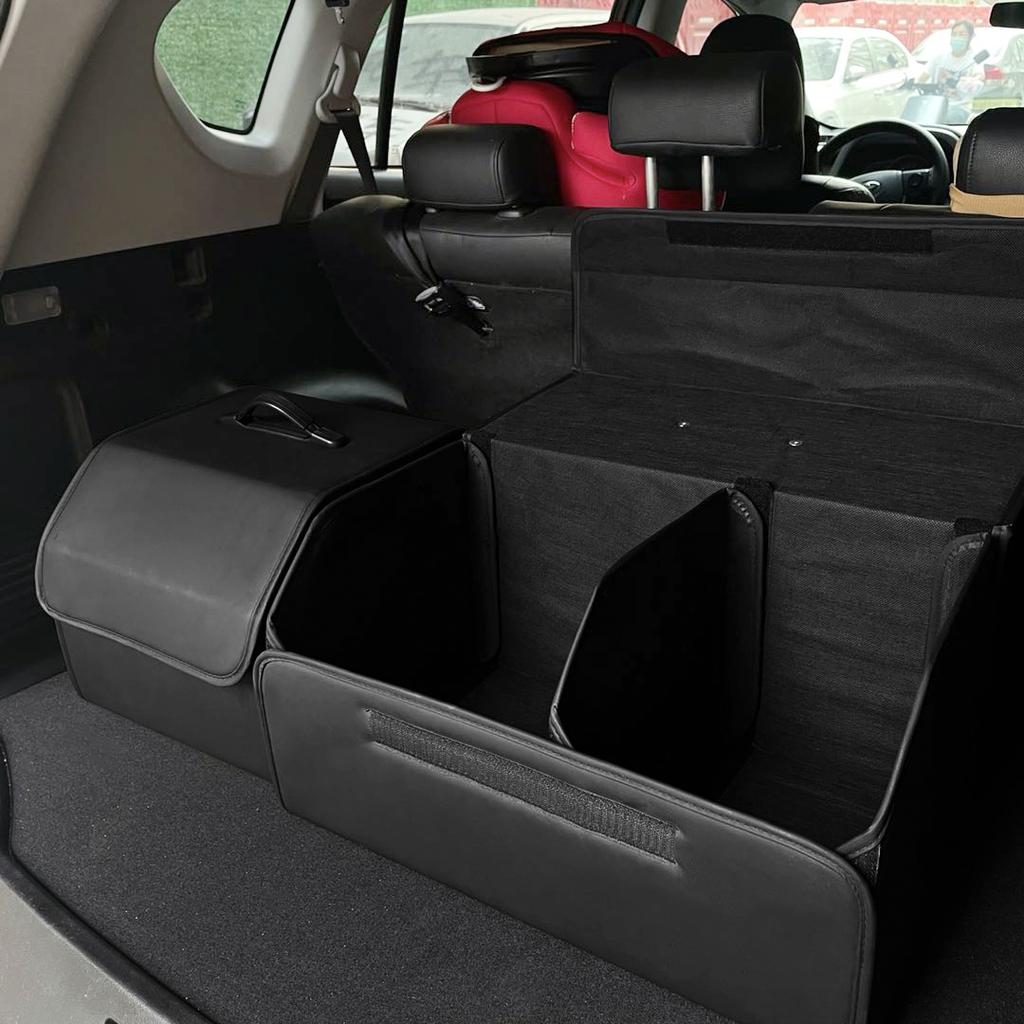 Boîte De Rangement En Cuir PU, Organisateur De Rangement De Coffre De Voiture Pliable Polyvalent, Organisateur De Coffre De Voiture,