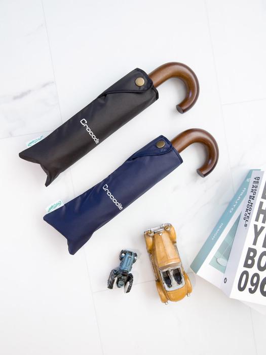 Crocodile Acc Crocodile Modern Bro 3-Stage Wood Curve Manual Umbrella Navy peony
