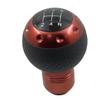 Mavota Universal Aluminum Car Gear Shift Knob Shifter Lever Leather 5-Speed (Red)