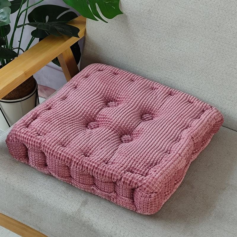 Blue Corn Grain Square Seat Cushion 38x38cm, Polyester Fiber Chair Pad for Office Living Room Bedroom Car Seat