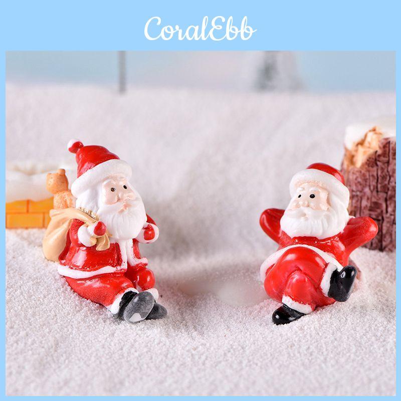 Niedliche und bunte Harz-Weihnachtsmann- und Schneemann-Mini-Ornamente für festliche Heimdekoration
