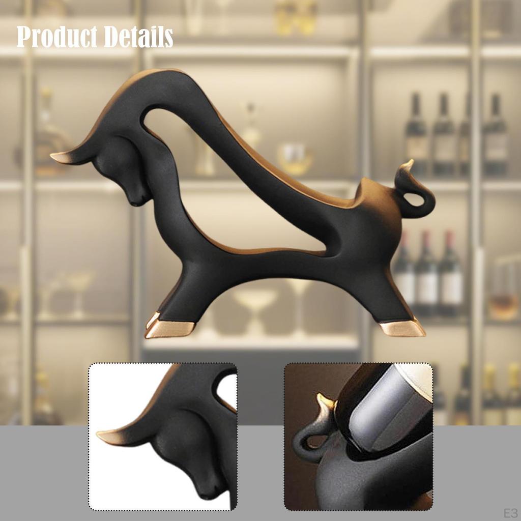 Bottle Holder Cow Sculpture for Office Dining Table Display