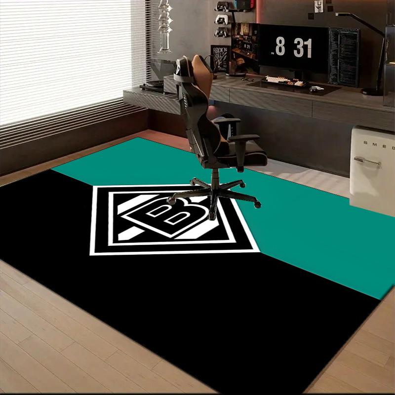 Mönchengladbach Wappen Teppich für Wohnzimmer, Spielzimmer, Büro, Schlafzimmer, Bürobodenmatte Verspieltes Design, Fan Geschenke Weihnachtsdeko