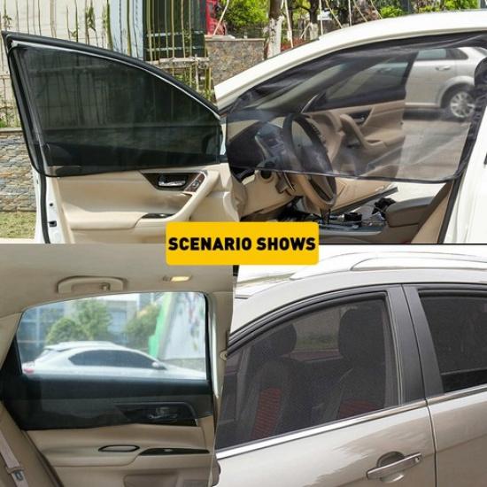 4X Car Side Rear Window screen Sun Mesh Shade Cover Windshield Mesh Sunshade EOA