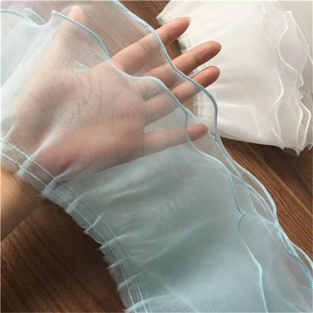 Sheer Organza Material Scalloped Edge Frill Ribbon Double Layer Lace Trim  Curtain Decoration