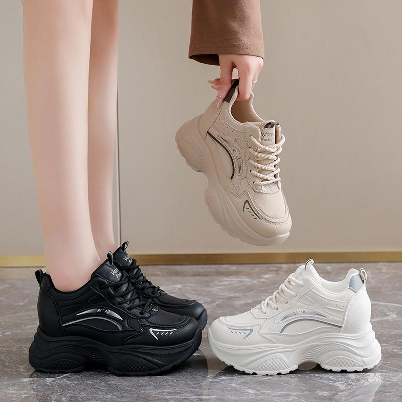 Lässige klobige Plateau-Sneaker für Damen Atmungsaktive rutschfeste Sport-Gehschuhe Leichte bequeme Trainings-Tennis-Laufschuhe für Damen