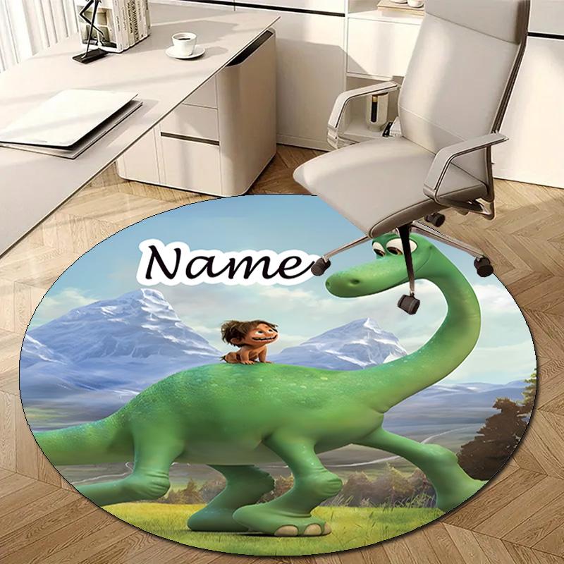 Personalized Good Dinosaur Round Chair Office Rug - Perfect for Mat, Office Chair & More - Ideal Gift for Birthdays and Holidays