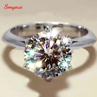 Anillo de moissanita certificada Smyoue de 1-5 quilates, anillo solitario de diamante de laboratorio VVS1 para mujer, anillo de compromiso, promesa, boda, joyería fina