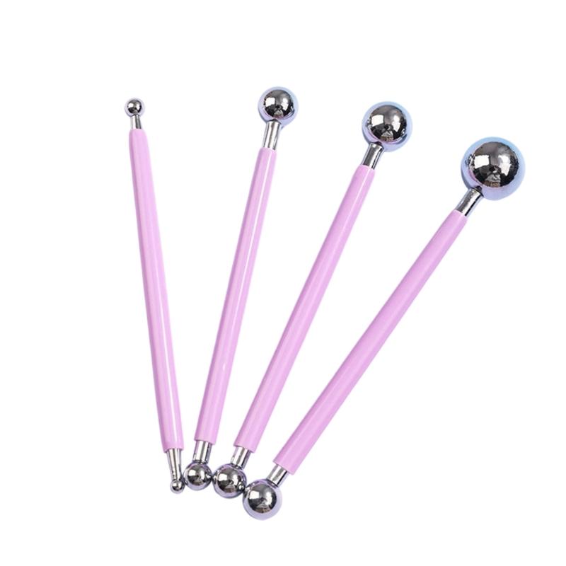 4Pcs Double Head Clay Dotting Pen Double Ended Pottery Clay Modelling Embossing Tool Multifunction Ceramic Carving Tool