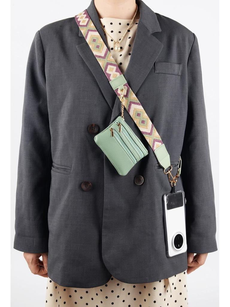 Crossbody Mobile Phone Lanyard Strap with Wide Webbing and Coin Purse