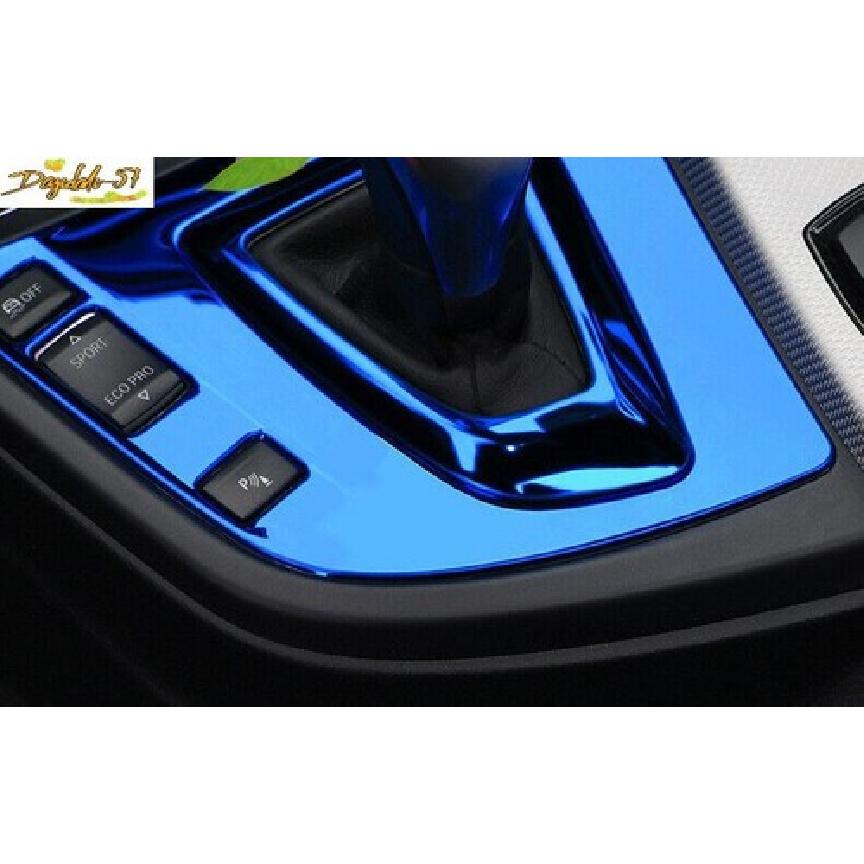 Blue Steel Central Console Gear Shift Cover Trim For BMW 3 4 Series GT 2013-