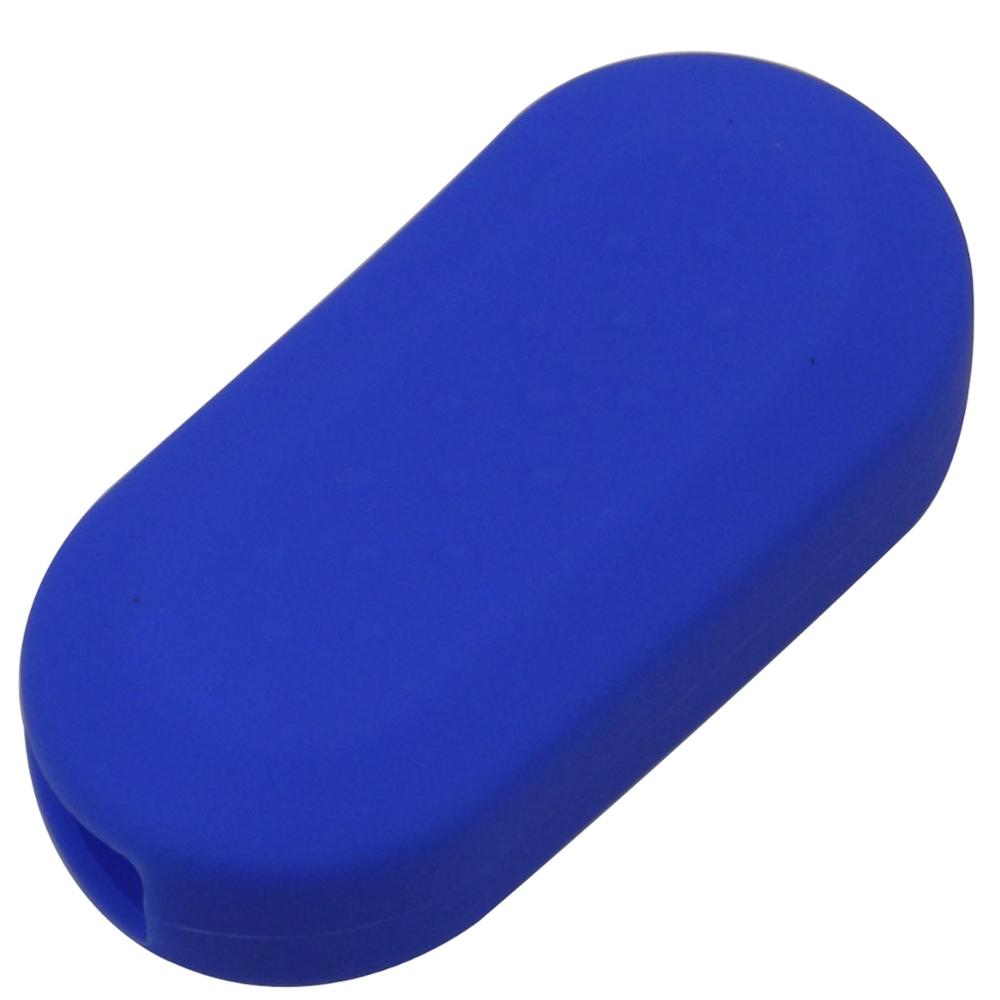 Jingyuqin 3 Buttons Remote Flip Key Shell Blank Fob Silicone Car Key Cover Case For Fiat 500 Folding Flid Key