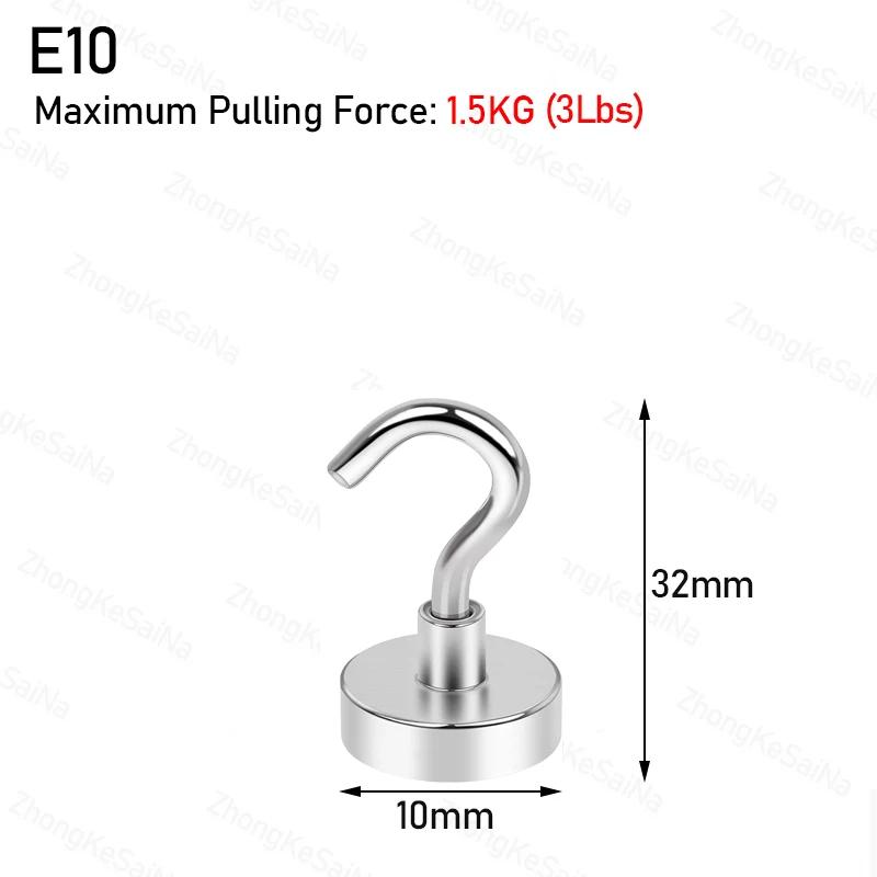 60/40/20Pcs Strong Magnet Hooks Neodymium Magnetic Hooks Heavy Duty Earth Magnets with Hook Cruise Hook Magnets for Refrigerator