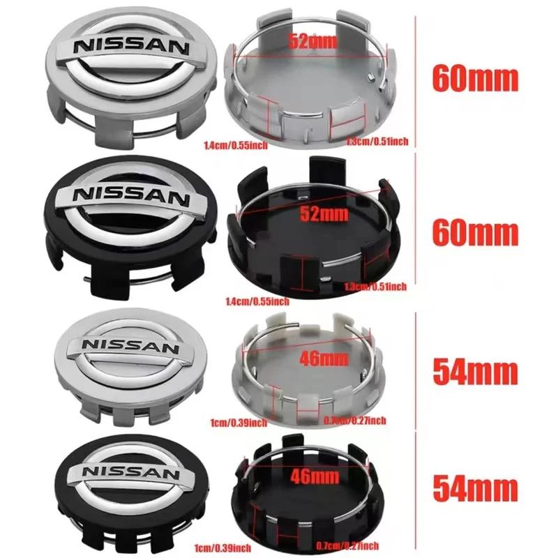 4Pcs 54/60mm Nissan Car Wheel Center Cap Emblem Hub Covers Badge For Nissan Nismo Tiida Teana GTR 350Z 370Z 240SX Juke Versa