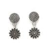 Trendy Oxidised Silver Plated Floral Shaped Choker Necklace Set For Women