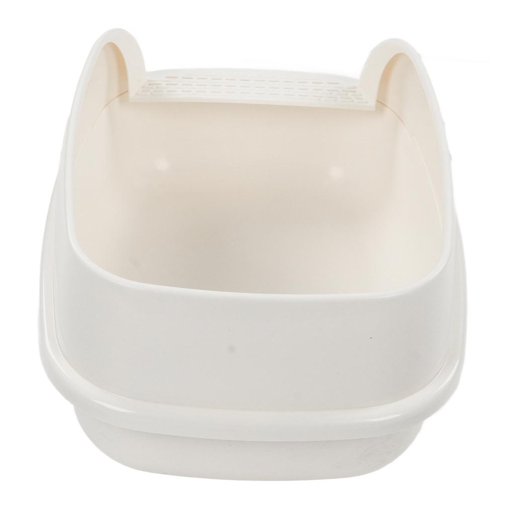 Cat Litter Box Semi Enclosed Large Capacity Prevent Sand Leakage Pet Kitten Toilet with Shovel Milk