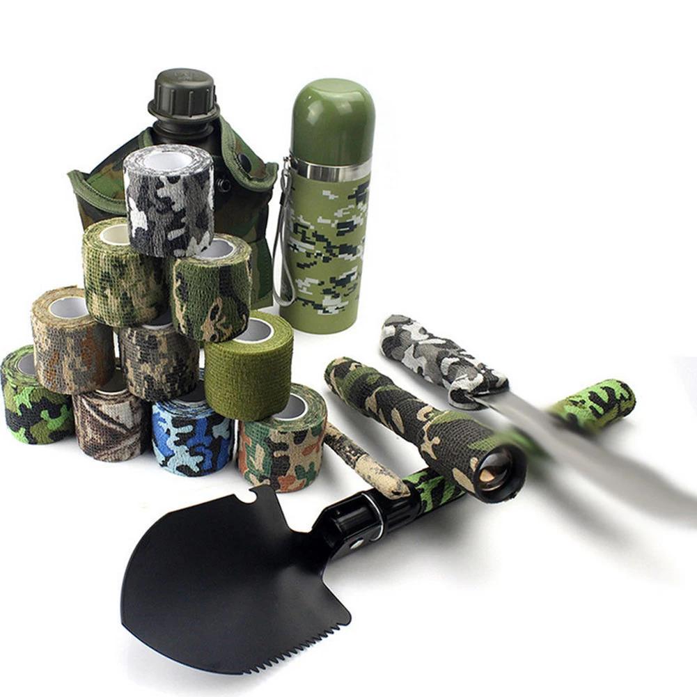 1 Roll U Pick 4.5m*5cm Waterproof Outdoor Camo Hiking Camping Hunting Camouflage Stealth Tape Wraps self adhesive