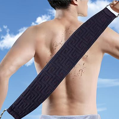 Durable Exfoliating Back Scrubber Towel with Long Handle Coarse Texture for Deep Clean & Skin Refresh, Polyester