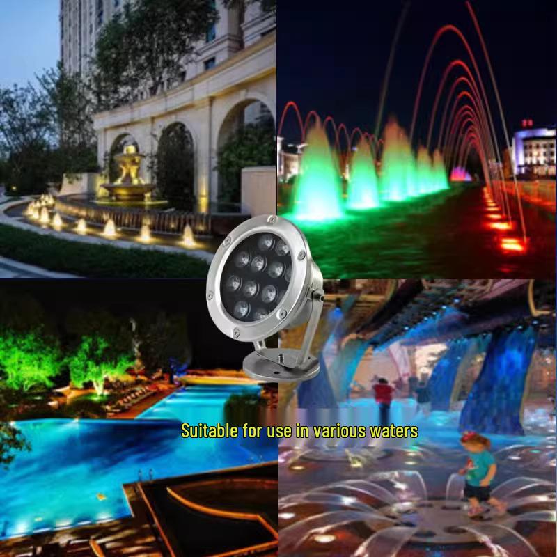 Colorful Low Voltage (12V/24V) Underwater Light for Pools, Fountains, and Ponds