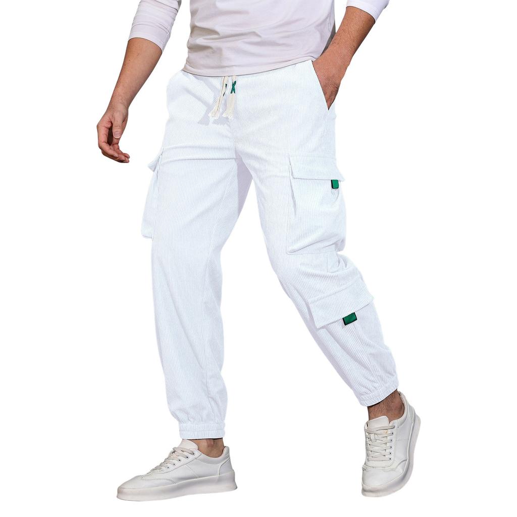 Uformelle sportsbukser Herre Løse Lange Panel Fitness Løping Treningsbukser