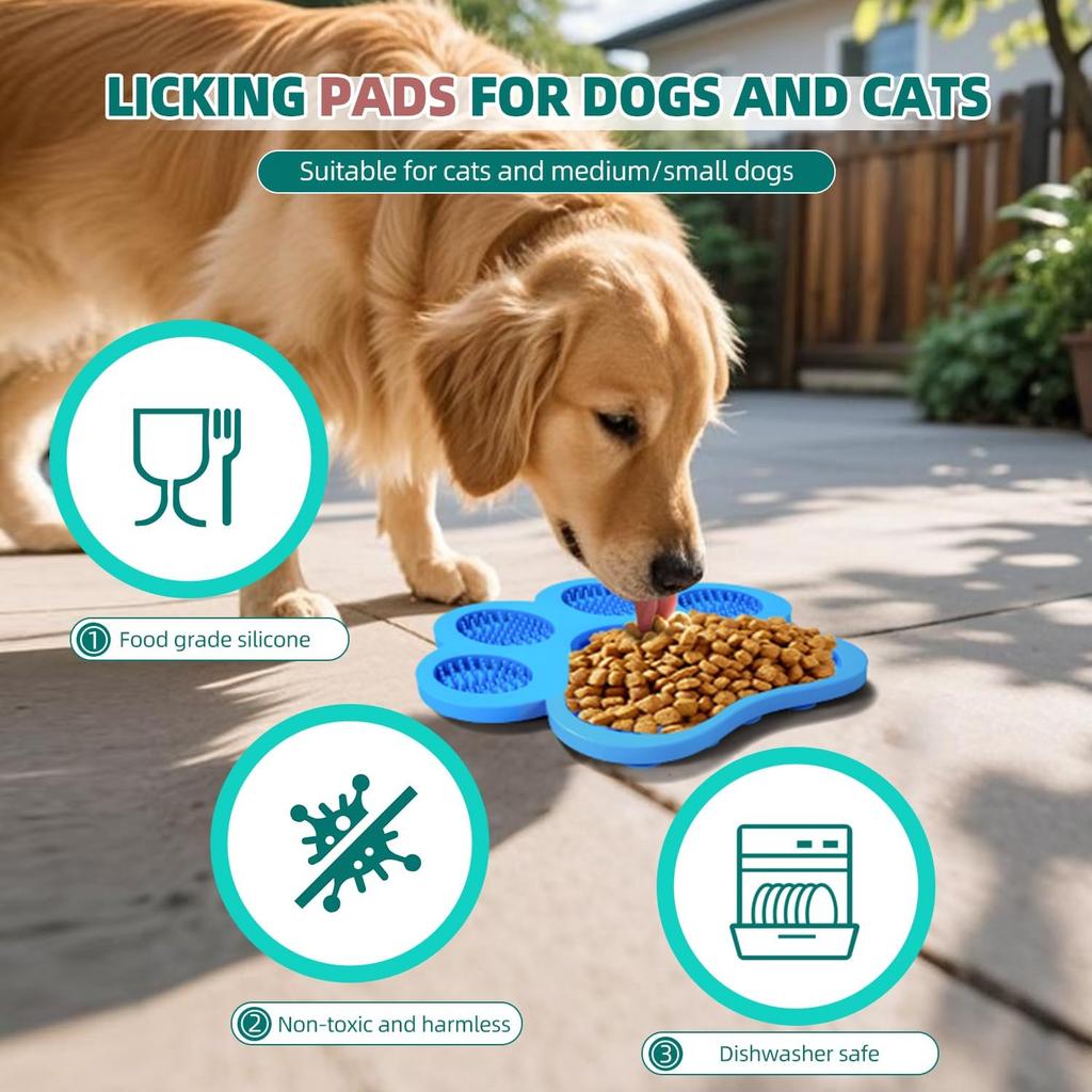 Lick Pad for Dogs Non-Slip Strong Suction Cup Fixed Soothing Toys Pet Grooming Bath Soothing Toys Anti-Anxiety Distraction Reble Reble Treats Can be