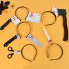 Halloween Decoration Fake Bloody Axe Saws Knife Headband Prank Prop Halloween Party Decor 2025 Masquerade Cosplay Accessories