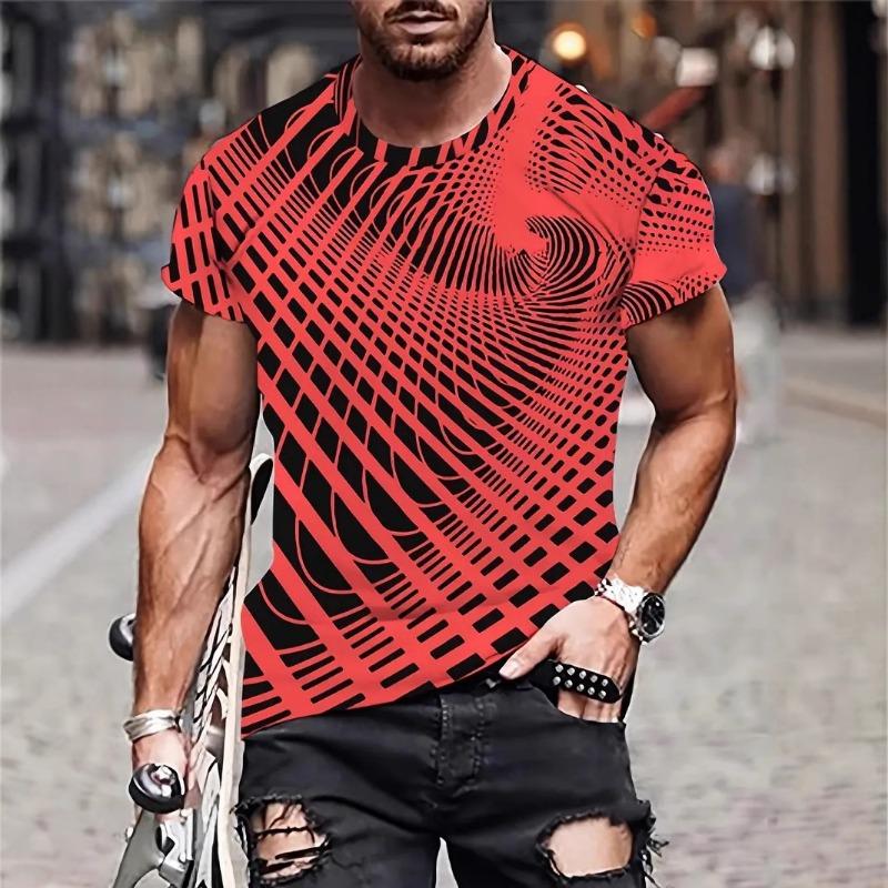 Herren-T-Shirt mit 3D-Druck, Kurzarm, Sommer-Street-Fashion, Freizeit-T-Shirt, Oversized-Kleidung