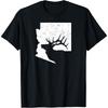 Arizona Elk Hunting Shirt - Bull Elk AZ State Shape T-Shirt