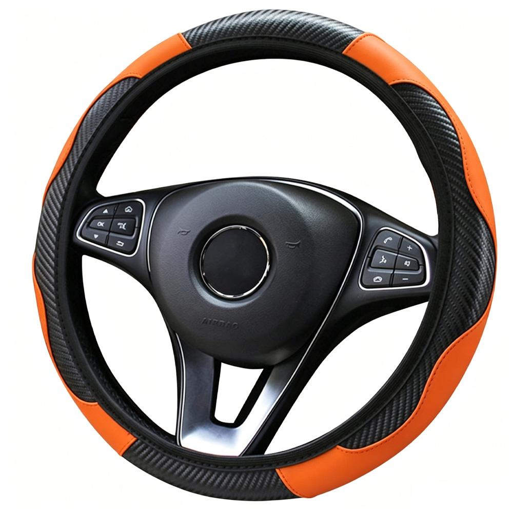 Car Steering Wheel Cover Anti Slip PU Leather Steering Covers Suitable 37-38cm ACarbon Fiber Car Decoratio Car Accessories