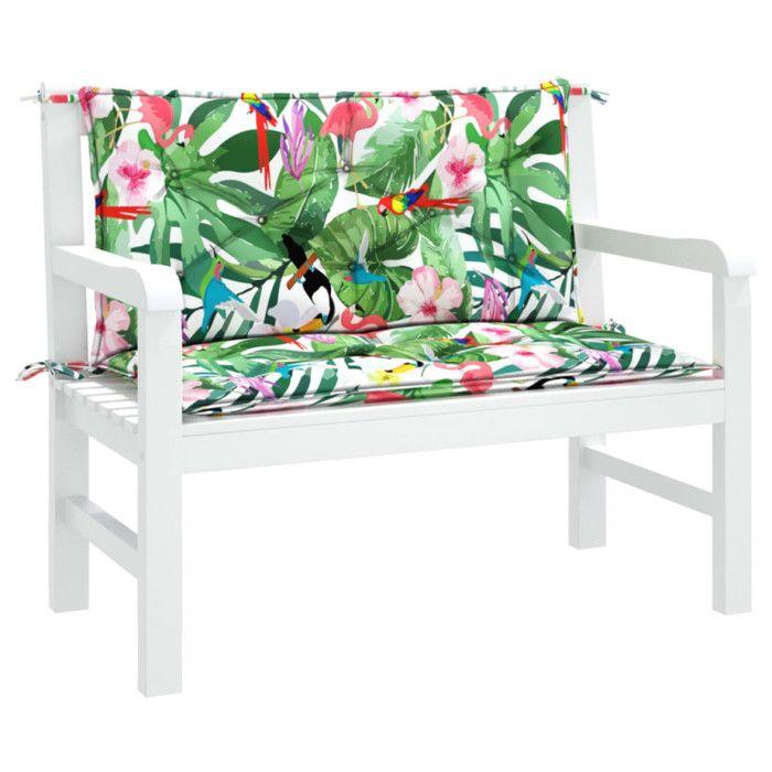 VidaXL Garden Bench Cushions Set of 2 Multicolour 100x50x7 Cm 361673