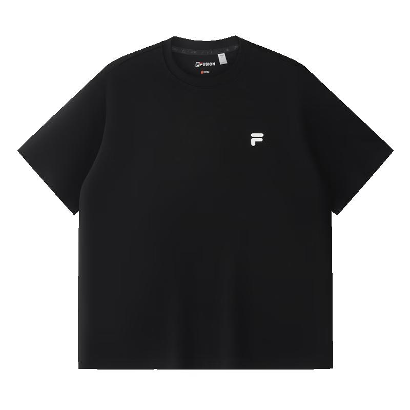 Унисекс свободная хлопковая футболка FILA FUSION L чёрный