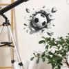 3D Breaking Through Wall Soccer Football Wall Sticker Self-Adhesive Removable for Bedroom Living Room Hallway Background Wall Sports Home Decor Art