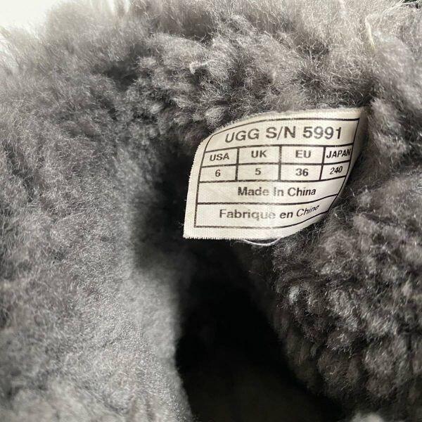 UGG 24.0 Lammfellstiefel 2-Wege Kurz Grau Beige Damen(GEBRAUCHT)
