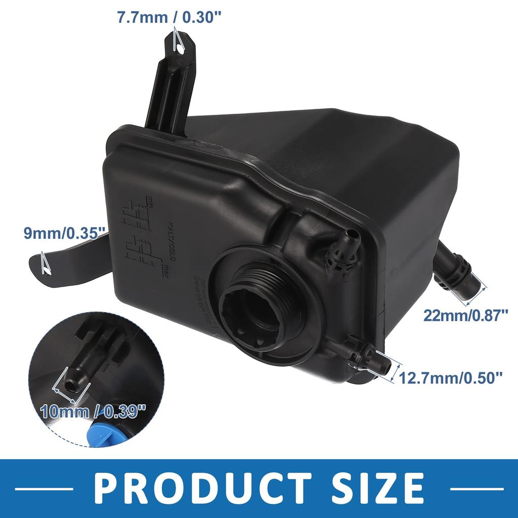 ABSOPRO Coolant Reservoir Radiator Reservoir Radiator Coolant Tank Overflow Expansion Car Reservoir with Cap and Compatible with BMW 525i Black and