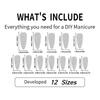 24PCS French Tip Fake Nails with Ink Crack Design Eco-Friendly ABS Material for Wedding Party