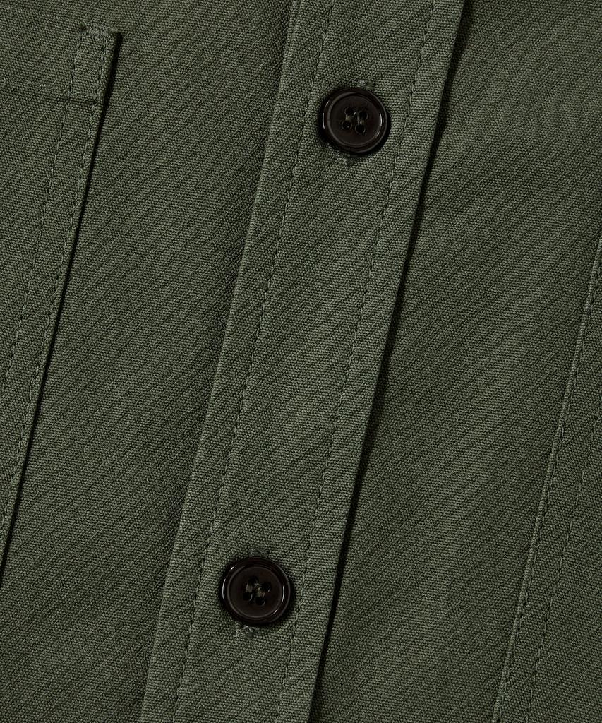 Beodeonteu Oversized Canvas Pocket Patchwork Shirt [Khaki]