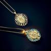 Fashion Religious Copper Micro-Set Colored Zircon Pendant Women'S Jewelry God Necklace