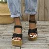 2024 Summer Plus Size Women's Wedge Heel Sandals with Buckle, European & American Style