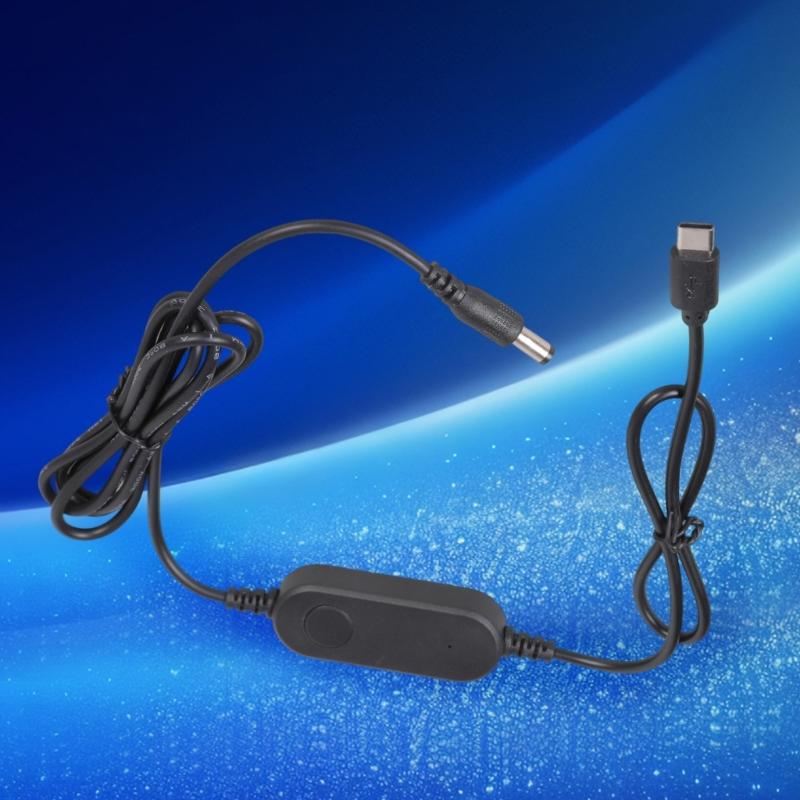 5V To 12V Voltages Boosters Cable USB C To 5.5x2.1mm Converters 12W Output For Electronics And DIY Projects