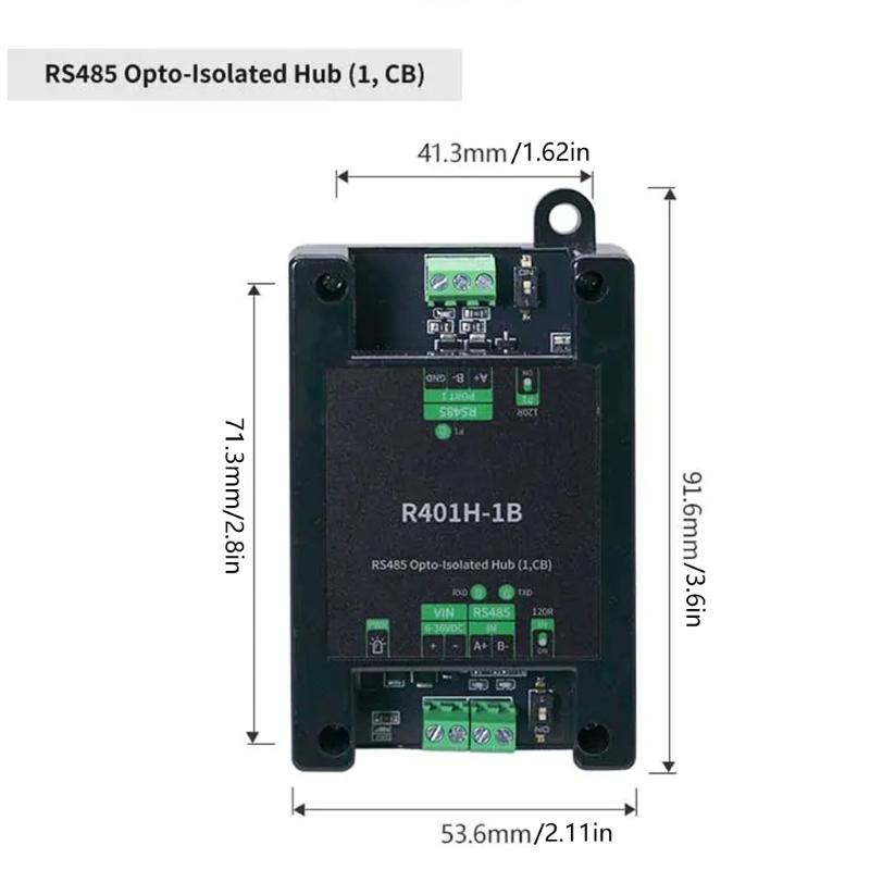 RS485 Optically Isolated Serials Hub Multiple Port Configuration and Half Duplex Operation for Secure Data Exchange