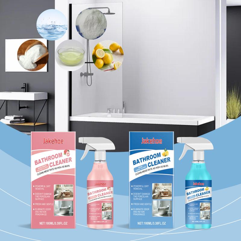 Water Spot Remover for Shower Glass 100ml Bathroom Descaler Spray Cleans Toilet Bathtub Eliminates Bad Smells