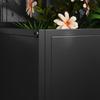 Outdoor Metal Planter, with Back Trellis - Black