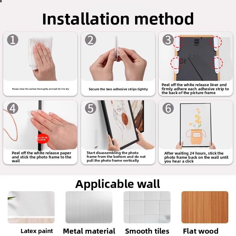 Seamless Photo Frame Velcro, No Need for Drilling, No Need for Nails, No Damage To The Wall, Magic Buckle for Hanging Paintings