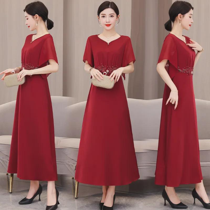

2023 Summer Elegant Mother of the Bride Dress 3XL червоний